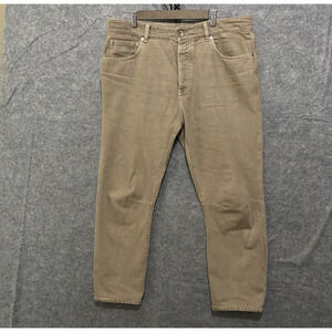 Brunello Cucinelli Jeans Mens 36x26 Beige‎ Leisure Fit Button Fly - SIZE NOTE